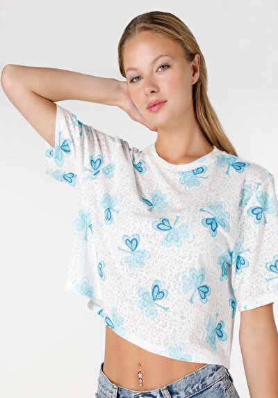 Image de T-shirt À Manches Courtes Blanc Regular Fit Femme