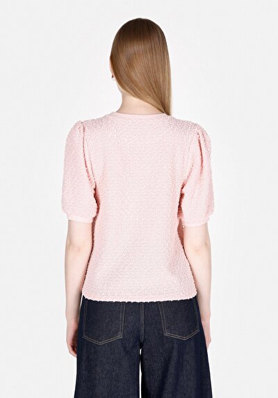 Afficher les détails de T-shirt À Manches Courtes Rose Regular Fit Jakarli Femme