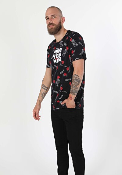 Image de T-shirt À Manches Courtes Noir Regular Fit Homme