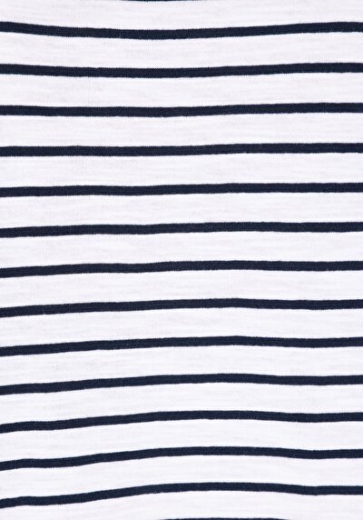 Image de T-shirt À Manches Courtes Marine Regular Fit Rayé Femme