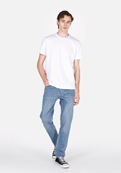 Image de T-shirt À Manches Courtes Blanc Regular Fit Droit Homme
