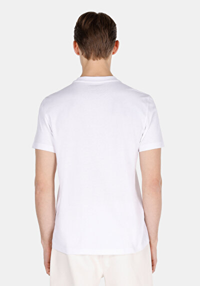 Image de T-shirt À Manches Courtes Blanc Regular Fit Droit Homme