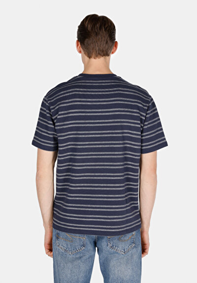 Image de T-shirt À Manches Courtes Marine Comfort Fit Rayé Homme