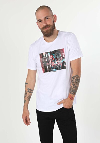 Image de T-shirt À Manches Courtes Blanc Regular Fit Homme