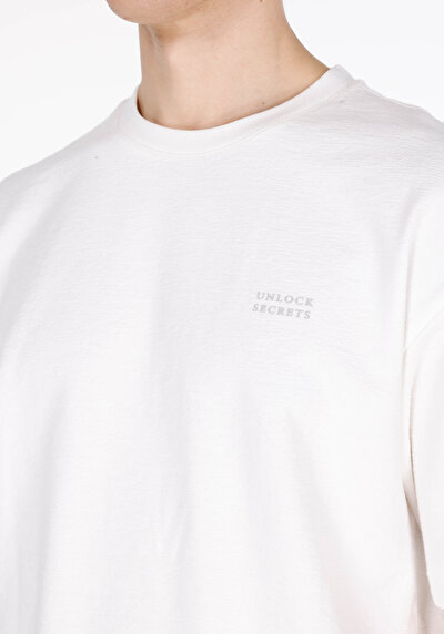 Image de T-shirt À Manches Courtes Blanc Comfort Fit Droit Homme