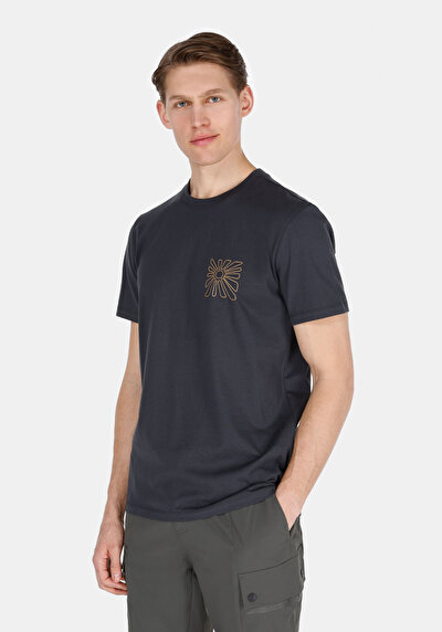 Image de T-shirt À Manches Courtes Gris Regular Fit Droit Homme