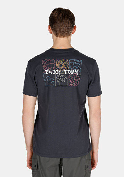 Image de T-shirt À Manches Courtes Gris Regular Fit Droit Homme