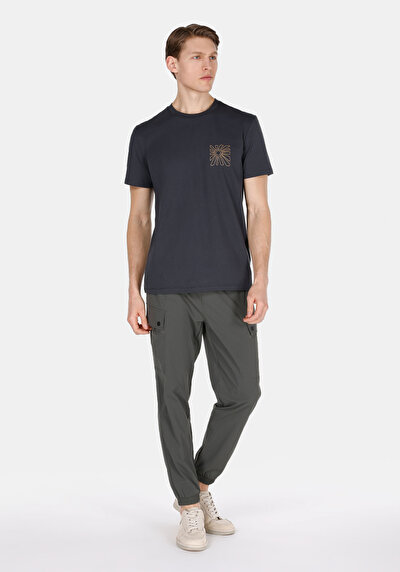 Image de T-shirt À Manches Courtes Gris Regular Fit Droit Homme