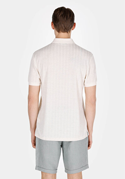 Image de T-shirt Polo À Manches Courtes Beige Droit Regular Fit Homme