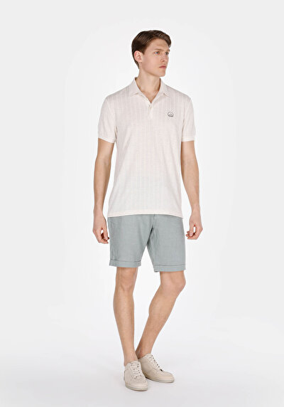 Image de T-shirt Polo À Manches Courtes Beige Droit Regular Fit Homme