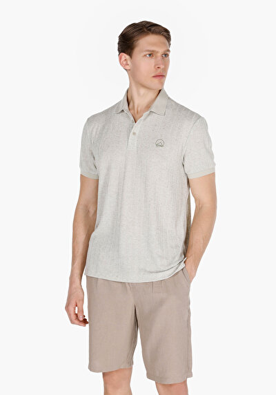 Image de T-shirt Polo À Manches Courtes Vert Droit Regular Fit Homme