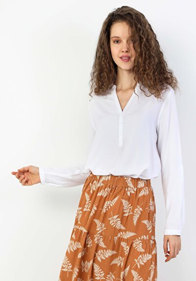 Image de Chemise À Manches Longues Blanc Regular Fit Femme