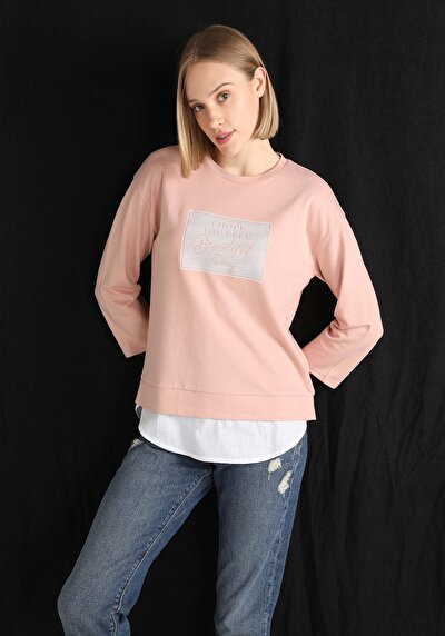 Image de T-shirt À Manches Longues Rose Regular Fit Femme