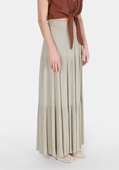 Image de Jupe Vert Droit Uni Maxi Femme