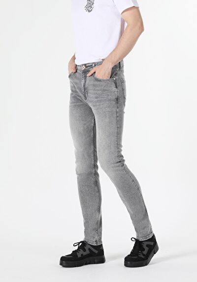 Afficher les détails de 035 Ryan Pantalon Gris Slim Leg  En  Skinny Fit Homme