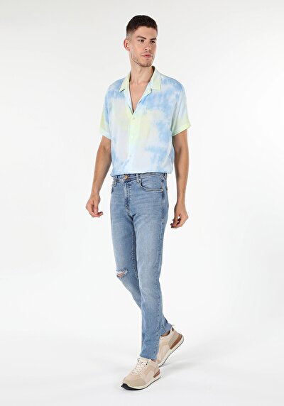 Image de 041 Danny Pantalon Bleu Slim Leg En Slim Fit Homme
