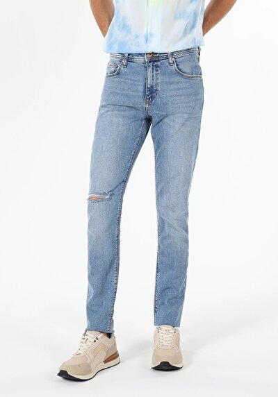 Image de 041 Danny Pantalon Bleu Slim Leg  En  Slim Fit Homme