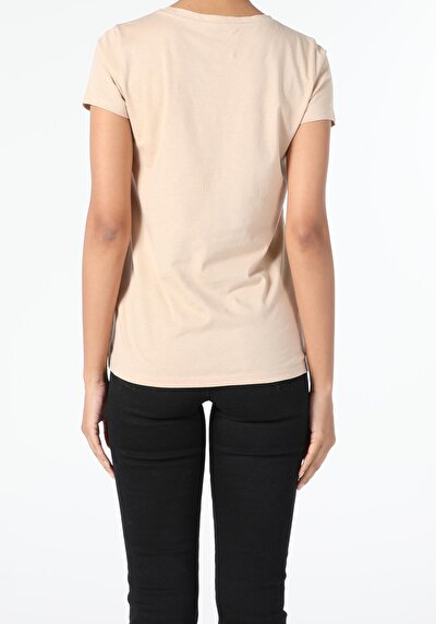Image de T-shirt À Manches Courtes Beige Regular Fit  Femme