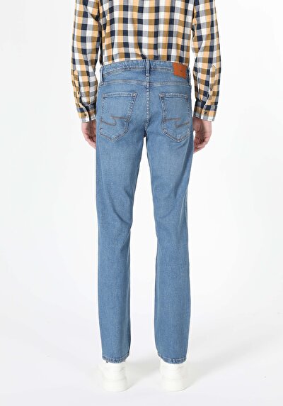 Image de 045 David Pantalon Bleu Straight Leg En Regular Fit Homme