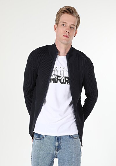 Image de Cardigan Tricot Marine Slim Fit Homme