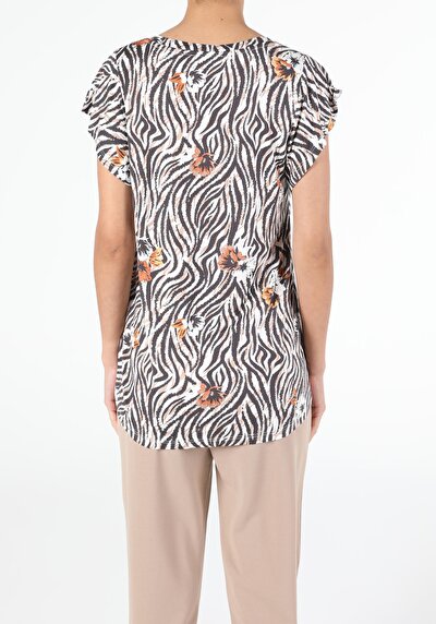 Image de T-shirt À Manches Courtes Multicolou Comfort Fit Femme