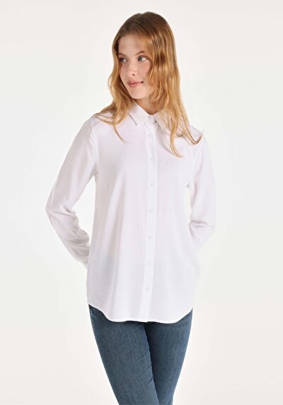 Image de Chemise À Manches Longues Blanc Regular Fit Femme