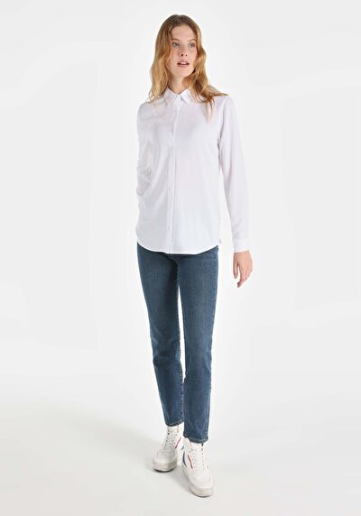 Image de Chemise À Manches Longues Blanc Regular Fit   Femme