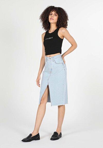 Afficher les détails de Jupe Denim Slim Fit    Femme
