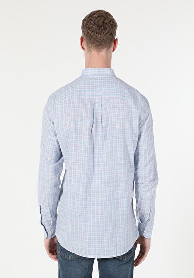 Image de Chemise À Manches Longues Bleu Regular Fit   Homme