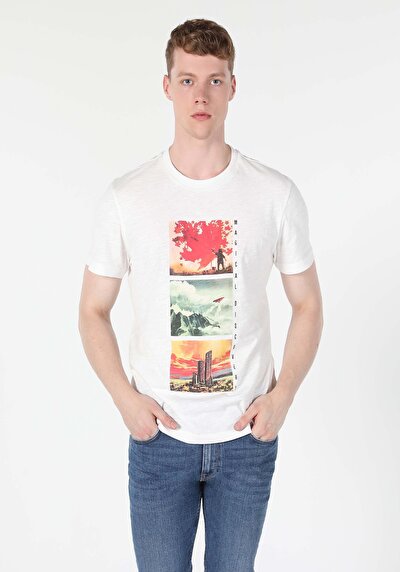 Image de T-shirt À Manches Courtes Blanc Regular Fit  Homme