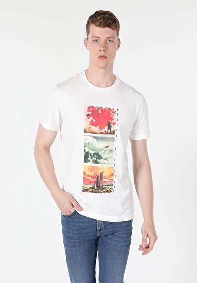 Image de T-shirt À Manches Courtes Blanc Regular Fit  Homme