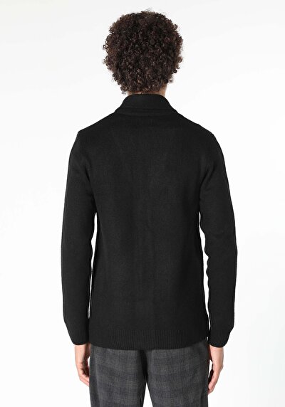 Image de Cardigan Tricot Noir Slim Fit Homme