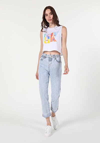 Image de 893 Julia Pantalon Denim Tapered Leg  En  Boyfriend Fit Femme