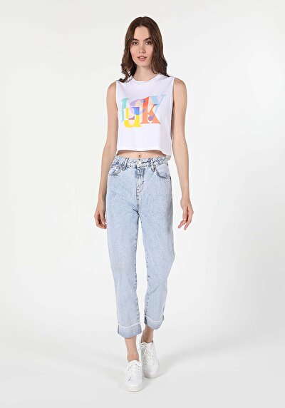 Image de 893 Julia Pantalon Denim Tapered Leg En Boyfriend Fit Femme