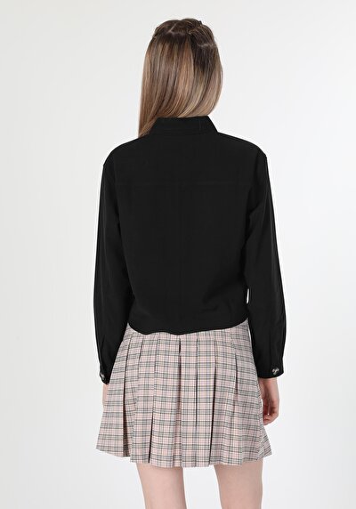 Image de Chemise À Manches Longues Noir Regular Fit Femme
