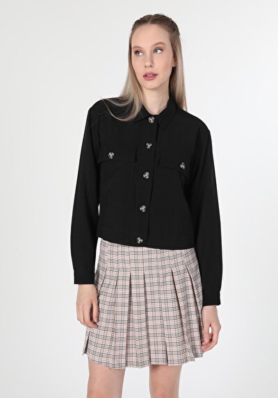 Afficher les détails de Chemise À Manches Longues Noir Regular Fit   Femme