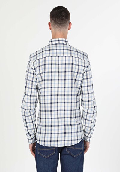 Image de Chemise À Manches Longues Blanc Slim Fit   Homme