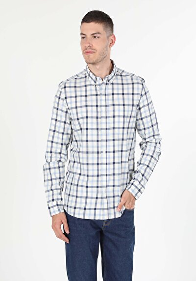 Image de Chemise À Manches Longues Blanc Slim Fit   Homme