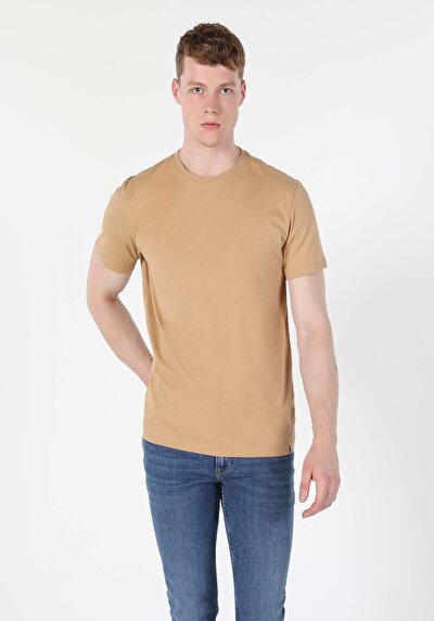Image de T-shirt À Manches Courtes Marron Regular Fit Homme
