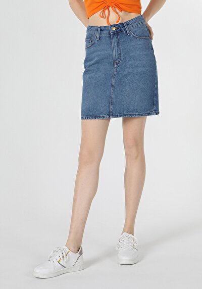 Image de Jupe Bleu Clair Slim Fit Femme