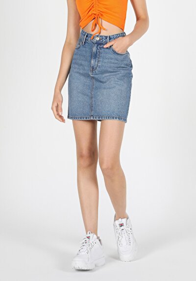 Afficher les détails de Jupe Bleu Clair Slim Fit    Femme
