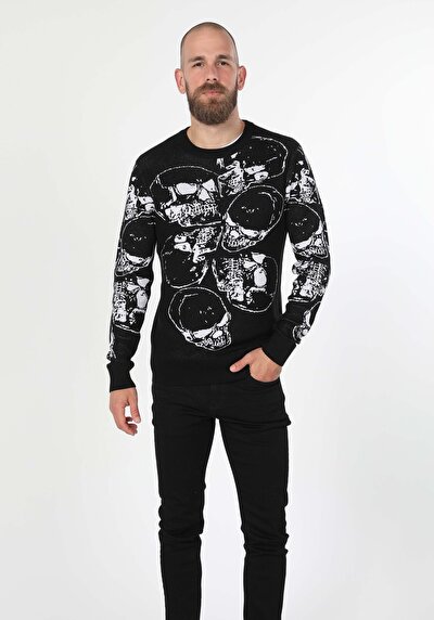Image de Pull Noir Regular Fit   Homme