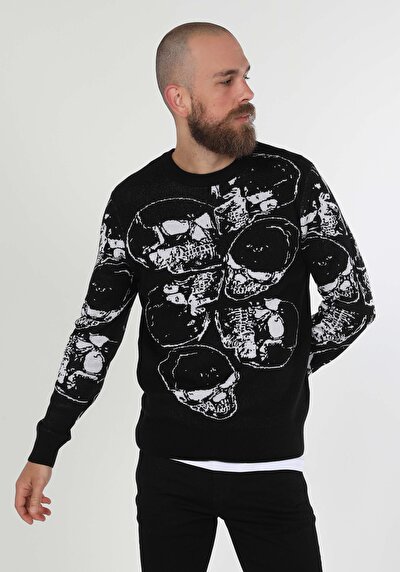 Image de Pull Noir Regular Fit   Homme