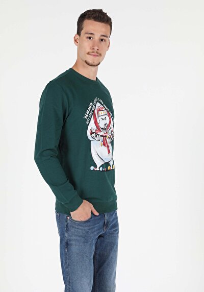 Afficher les détails de Sweatshirt Vert Regular Fit  Homme