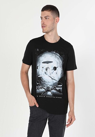 Image de T-shirt À Manches Courtes Noir Regular Fit Homme