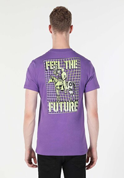 Image de T-shirt À Manches Courtes Violet Regular Fit Homme