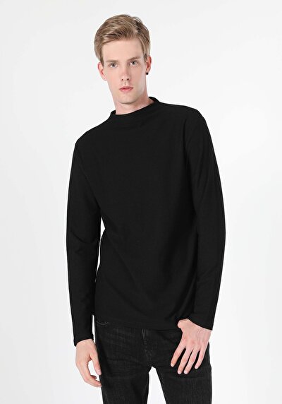 Image de T-shirt À Manches Longues Noir Regular Fit Homme