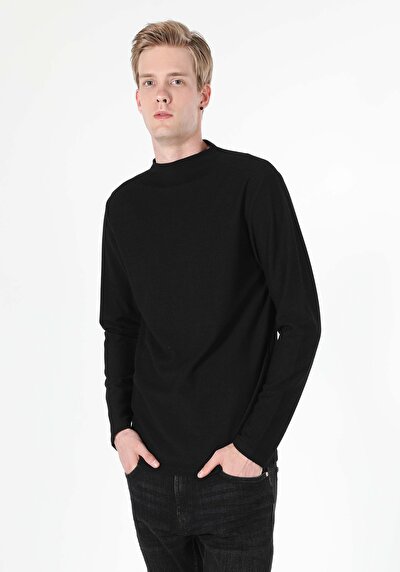 Image de T-shirt À Manches Longues Noir Regular Fit Homme