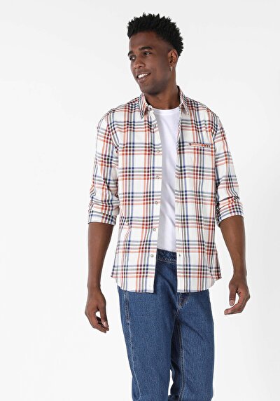 Image de Chemise À Manches Longues Multicolou Slim Fit   Homme