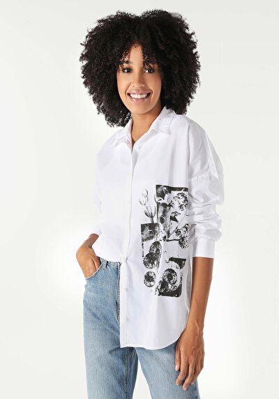 Image de Chemise À Manches Longues Blanc Femme
